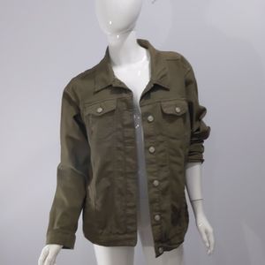 New look army green denim jacket sz 2x